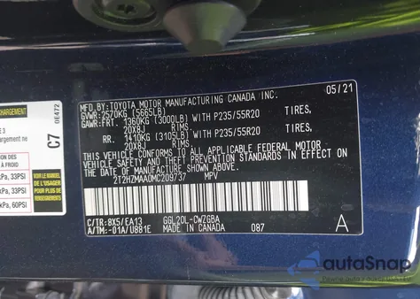 2021 Lexus Rx 350 from USA, damaged, VIN 2T2HZMAA0MC209737